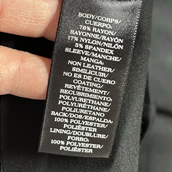 ANN TAYLOR Faux Leather Detail Gold Zip Career/Minimalist Black Sheath Dress 6 - Picture 12 of 15